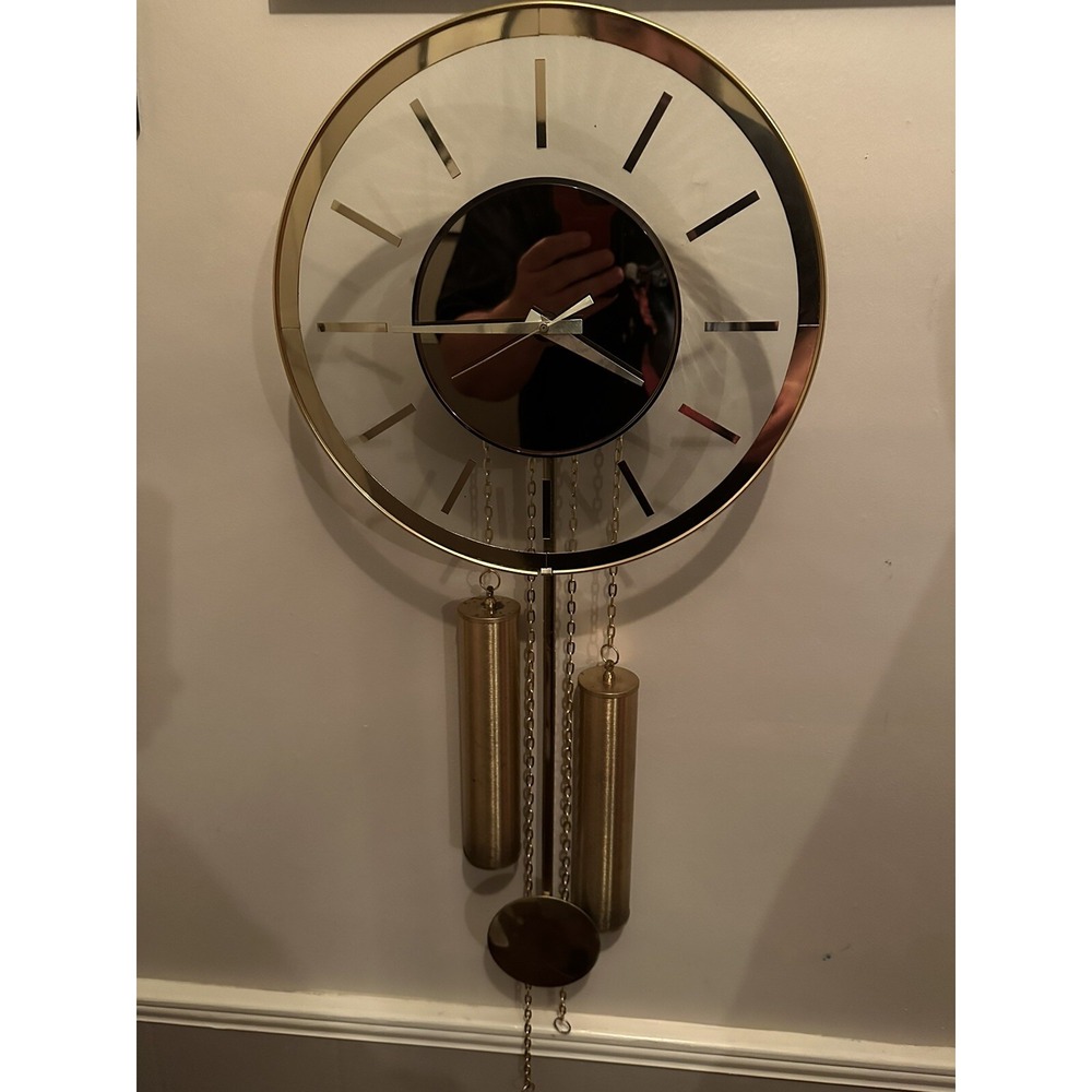 Accessory Art Products Lucite and Brass Clock - Tested & Working